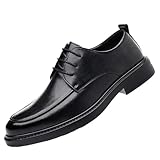 DHFIRUFSHLO Men’s Leather Lace-Up Oxford Shoes...