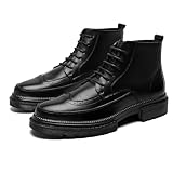 LRMYMHY Mens Leather Wingtip Dress Boots Brogue Style...