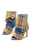 Sexytag Open Toe Booties Folded Snap High Heel Ankle...