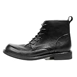 Men's Handmade Cow Leather Ankle Boots, Retro Polished...