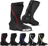 Men's Motorcycle Shoes Leather Motorbike Boots with...