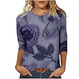 Womens Summer Top Casual Round Neck Tunic Tees Floral...