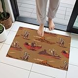 Door Mat, Vintage Ethnic Cowboy Horse Front Door Mat...