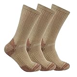 Carhartt Men's Midweight Cotton Blend Crew Sock 3 Pack,...
