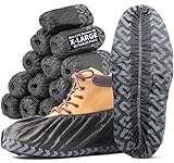 X-Large 50 Pack Shoe Covers Disposable Non-Slip, Black...