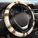 Maple Leaf Cowboy Boots Print Steering Wheel Cover, Car...