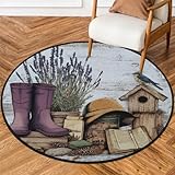 Round Area Rug 3ft Washable Floor Carpet,Vintage...