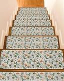 10 Pack Stair Treads for Wooden Steps, Green Boots...