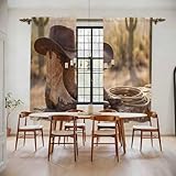 Cowboy Western Window Curtains 72 Inch Long 2 Panel...