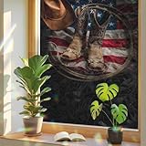 Cowboy Boots Hat Window Privacy Film, Stained Glass...
