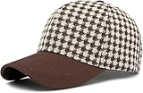 Unisex Fall Winter Plaid Print Baseball Caps Adjustable...