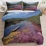 Bergsee & Boot Bettwäsche, Friedliche Natur Bettbezug,...