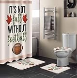 HeQiantmiw American Rugby 4PCS Shower Curtains Set with...