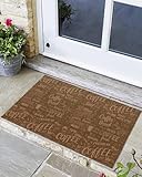 Welcome Doormat Coffee Milk Tea and Cocoa Bean Non-Slip...