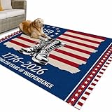 Outdoor Rug 5x8ft 1776-2026 Patriotic Boots Patio Area...