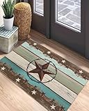VANPTBNHS Door Mat,Vintage Country Farm Star Absorbent...