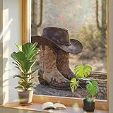 Rainbow Window Privacy Film, Cowboy Western Static...
