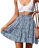NASHALYLY Women's Summer Boho Floral Print Mini Skirt...