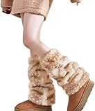 Yopztsnse Women's Faux Fur Fuzzy Leg Warmers Furry Boot...