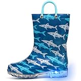 HugRain Toddler Boys Rain Boots Kids Light Up Printed...