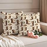 Outdoor Waterproof Throw Pillow Cover Western Cowboy...