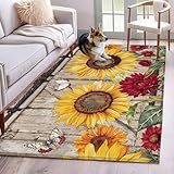 Area Rugs for Living Room 4x6 Ft, Sunflowers Non Slip...