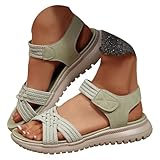 Women's Adjustable Ankle Strap Flat Sandals Orthopedic...
