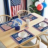 1776-2026 Patriotic Boots Placemats Set of 4,Wipeable...