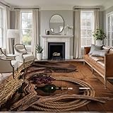 Area Rug 5x7ft Vintage Western Cowboy Boots Hat Area...