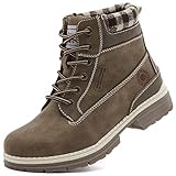ANJOUFEMME Women's Khaki Winter Hiking Boots - Size 7,...