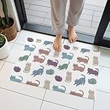 Door Mat, Farmhouse Cat Cute Animals Front Door Mat...