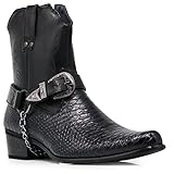Alberto Fellini Men's Crocodile Prints Western Cowboy...