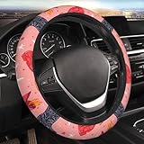 Vintage Red Cowboy Boots Print Steering Wheel Cover,...