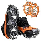 24 Spikes Crampons for Shoes, Stainless Steel Non-Slip...