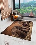 Vintage Western Cowboy Boots Hat Area Rug, Living Room...