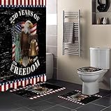 HeQiantmiw 250 Years of Freedom 4PCS Shower Curtains...