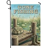 Fishing Rod Garden Flag, Outdoor Nature Fishing Lures...