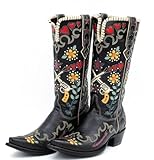 XEYANFYS Women's Cowboy Embroidery Floral Western Boots...