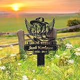 Cowboy Boots with Wings Metal Stake for Cemetery,...