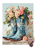 Cowboy Boots with Colorful Wild Flowers 11CT...