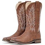 IUV Cowboy Boots For Women Square Toe Wide Western...