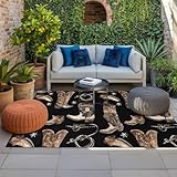 Cowboy Boots Watercolor Style Outdoor Patio Rugs 4 x 6...