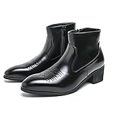 ZCZ Men's Western Chelsea Ankle Boot, Pointed Cap Toe,...