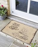 Welcome Doormat Farmhouse Coffee Beans Retro Non-Slip...