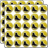 Black Combat Boot Design on Yellow Circle - Classic...