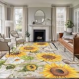 8x10 Area Rugs for Living Room, Farm Flowers Non Slip...