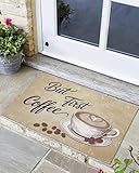 Welcome Doormat Retro Coffee Theme Non-Slip Door Mats...