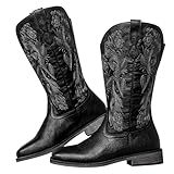 SheSole Wide Calf Cowboy Boots for Women - Square Toe...