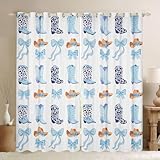 Erosebridal Blue Bow Kids Window Treatments Drapes...