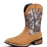 Men’s Camouflage Western Cowboy Boots Square Toe...